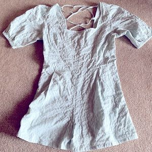 ASOS light blue, criss cross tie back romper
